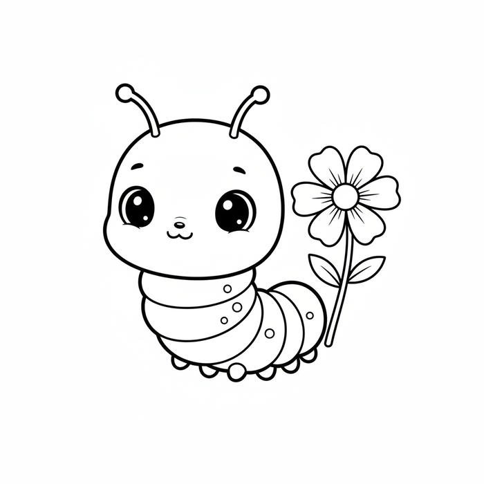 tập tô chú sâu nằm cạnh hoa