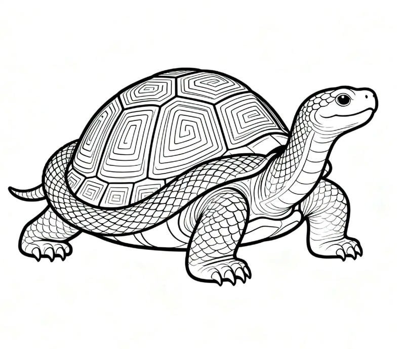 tô màu con rùa có hoa văn đẹp