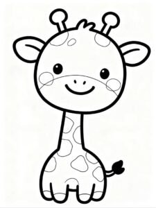 tô màu hươu cao cổ vui vẻ đáng yêu