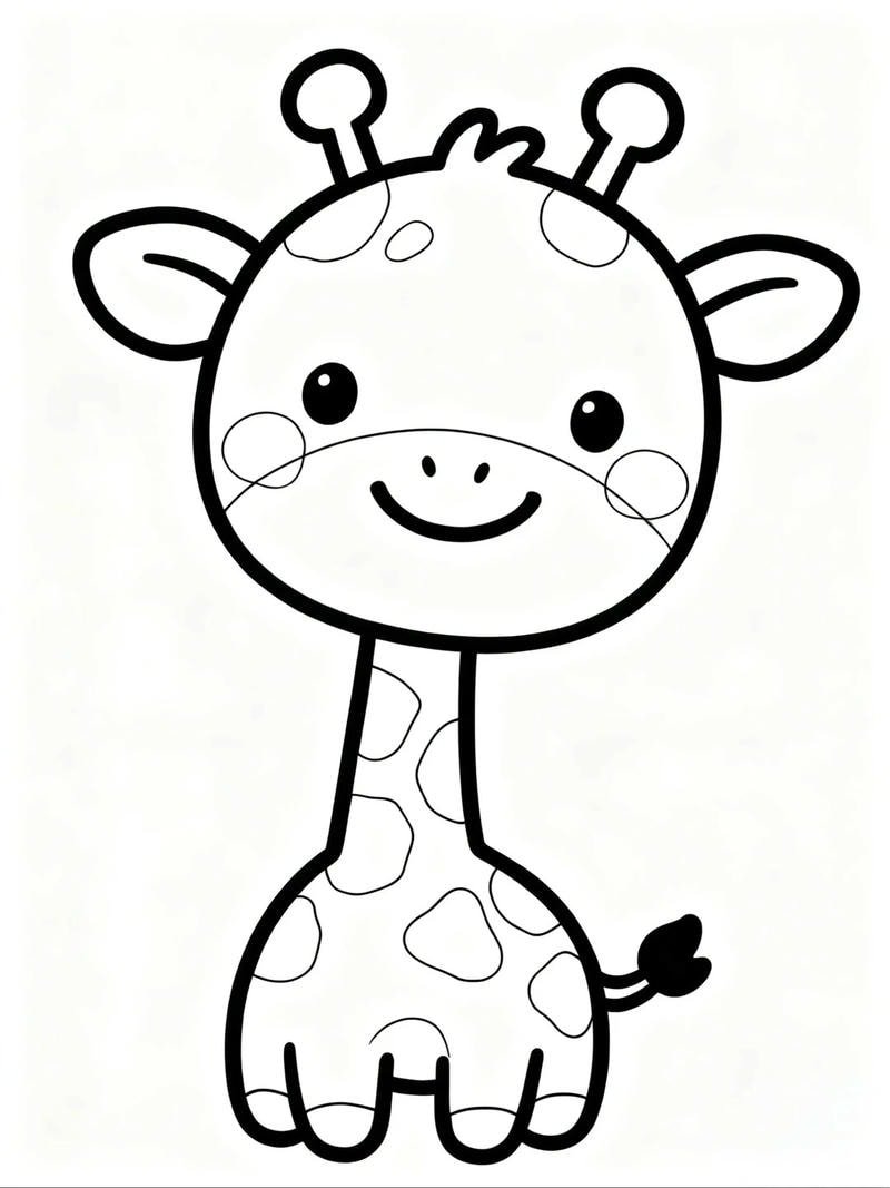 tô màu hươu cao cổ vui vẻ đáng yêu