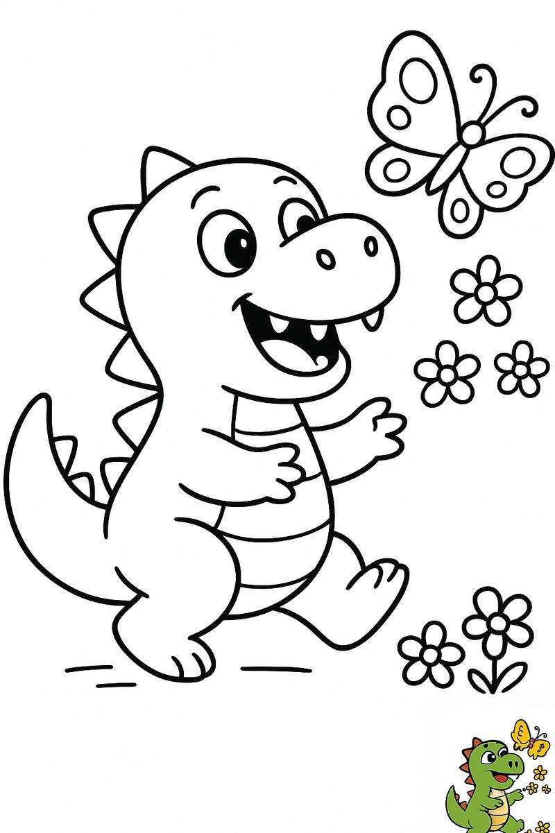 tô màu khủng long đẹp dành cho bé thiếu nhi