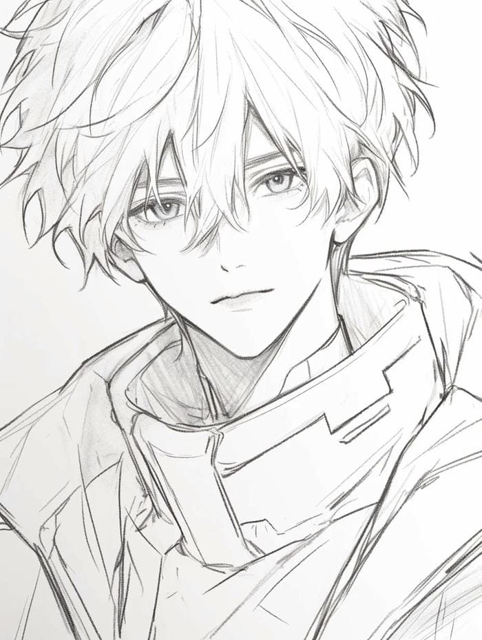 tranh anime nam buồn