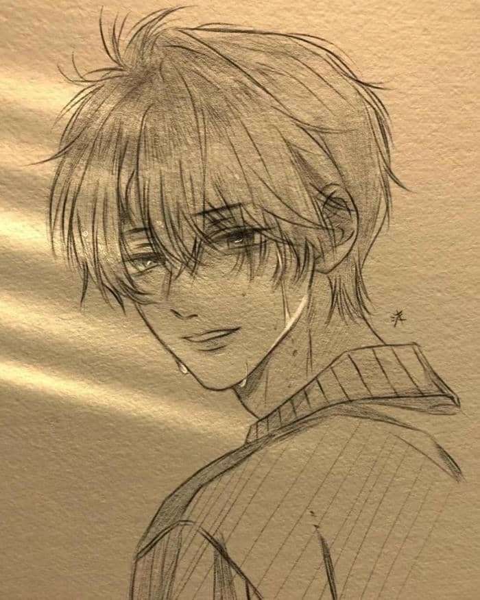 tranh anime nam cổ trang