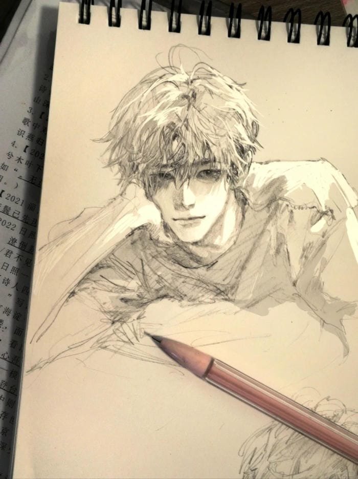 tranh anime nam cute