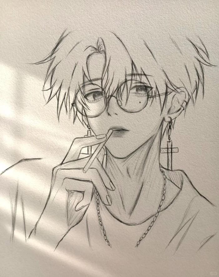 tranh anime nam hiện đại