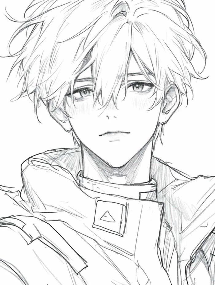 tranh anime nam tóc đen