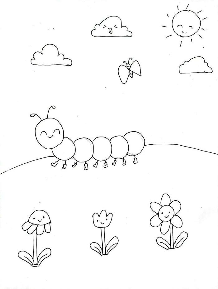 tranh chú sâu béo tròn thích hợp in khổ lớn