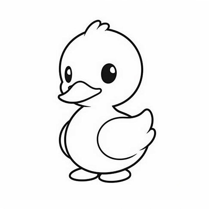 tranh chú vịt nền trắng dễ tô