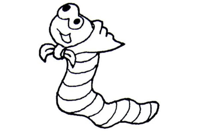 tranh con sâu đội khăn nhỏ cực đáng yêu