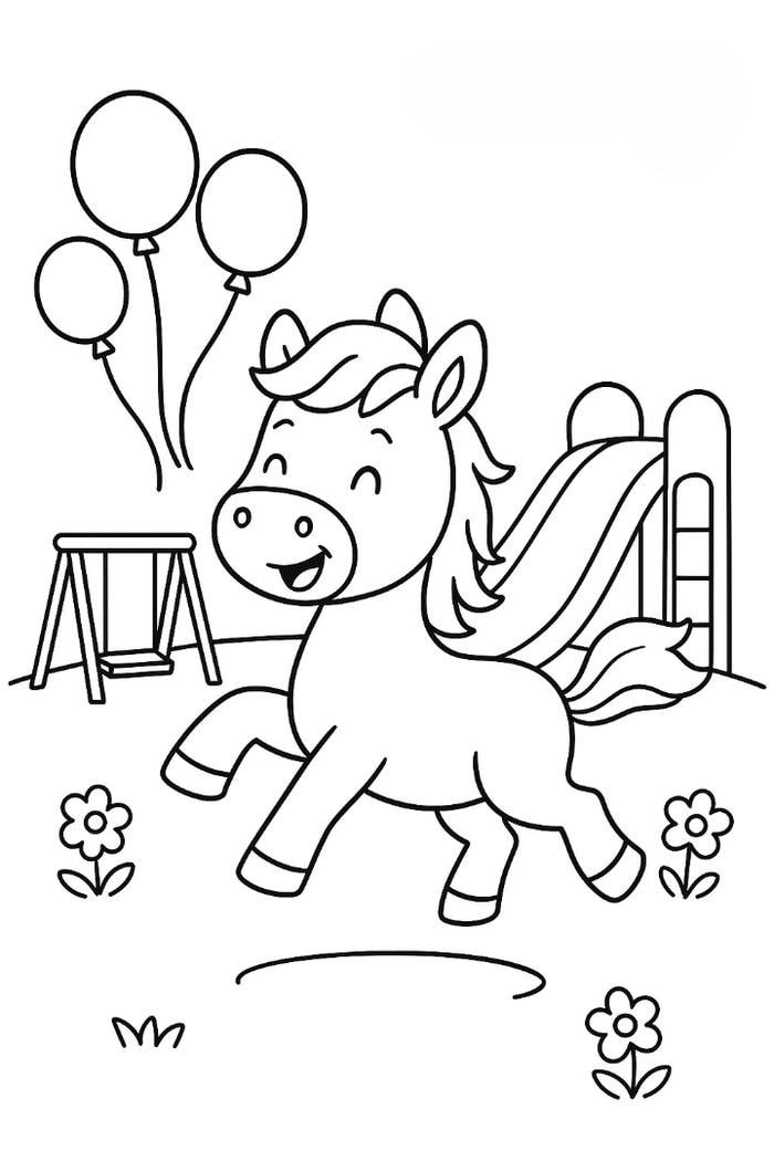 tranh đen trắng chú ngựa có bờm dài