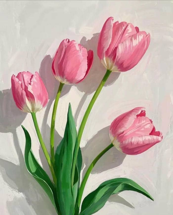 tranh hoa tulip khổ lớn đẹp mắt