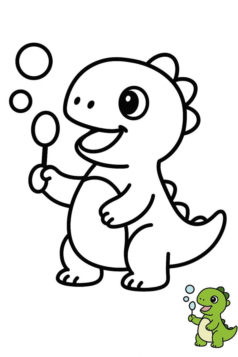 tranh khủng long đơn giản cho bé tô