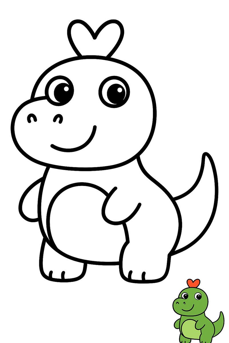 tranh khủng long hoạt hình tô màu