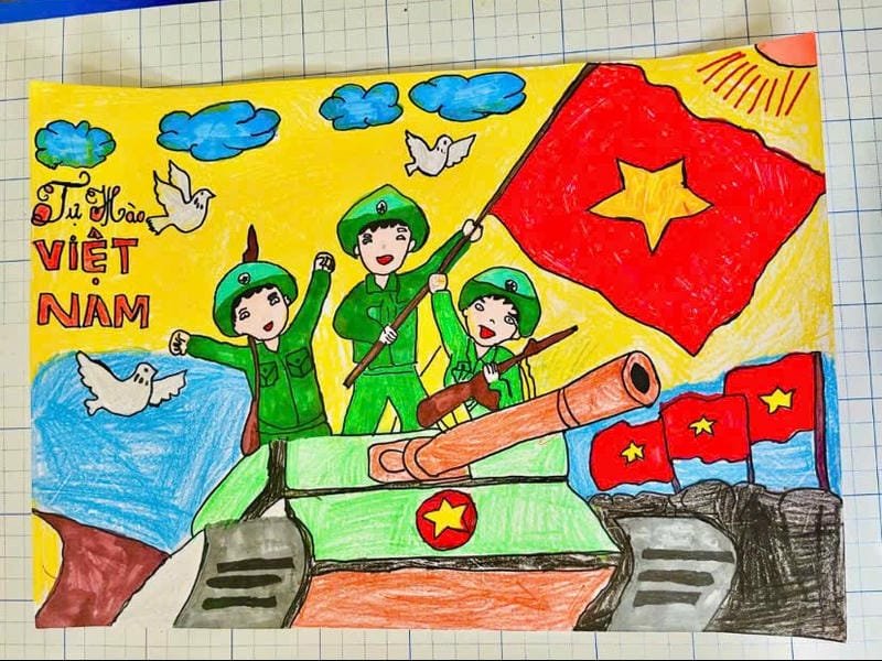 tranh ngày quốc khánh rực sáng