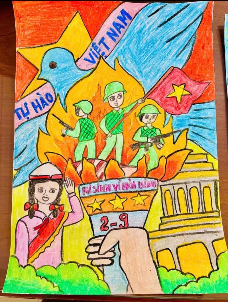 tranh ngày quốc khánh sinh hoạt vui tươi