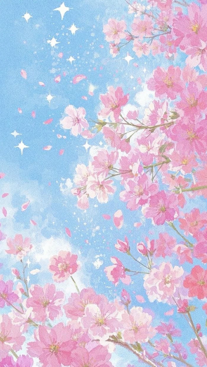 tranh phong cảnh có hoa đào mùa xuân