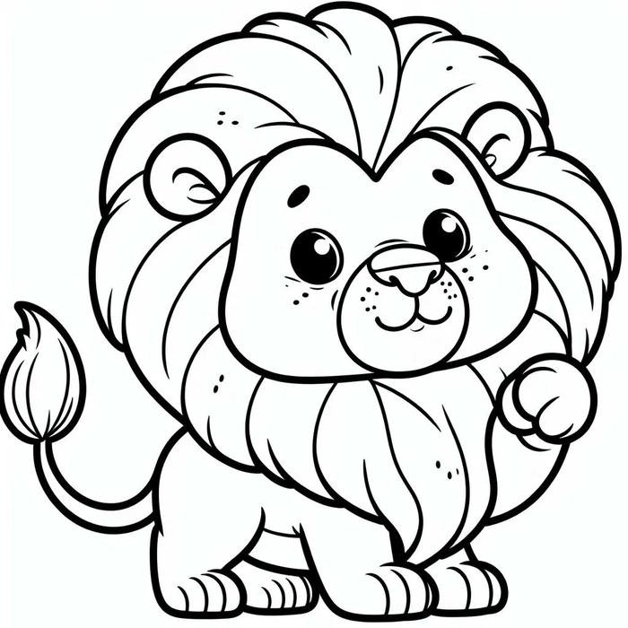 tranh sư tử cười tươi giúp bé thích thú hơn