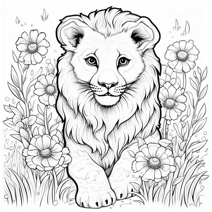 tranh tô chú sư tử có đôi mắt to tròn