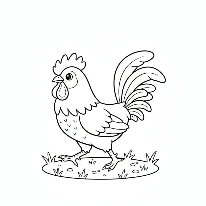 tranh tô gà trống rõ nét cho trẻ