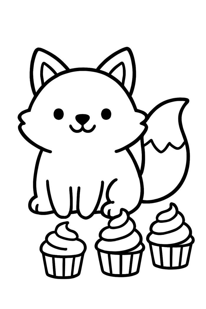 tranh tô màu cáo cartoon