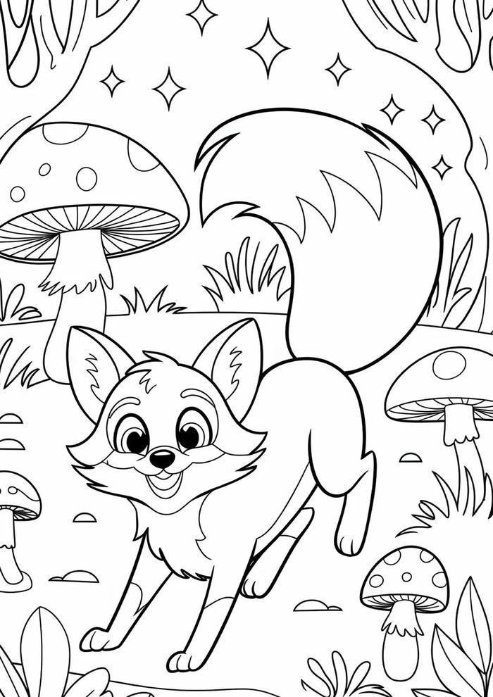 tranh tô màu cáo đơn giản