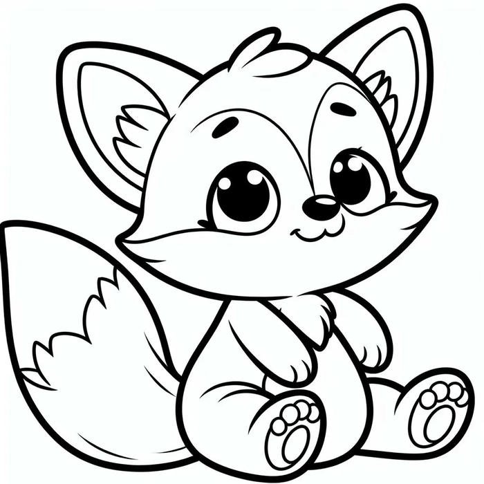 tranh tô màu cáo hoạt hình