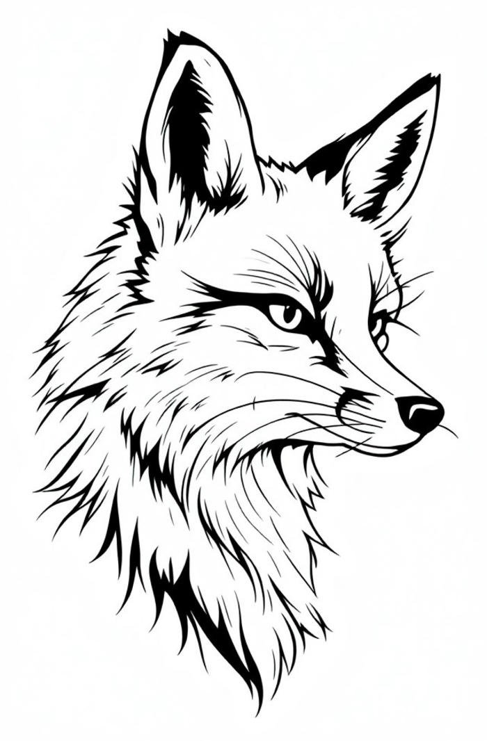 tranh tô màu cáo phác họa ngầu