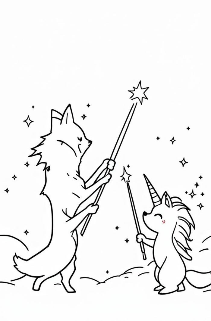 tranh tô màu cáo rừng