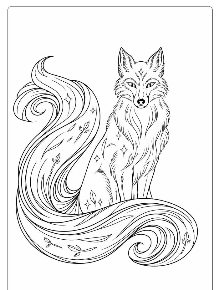 tranh tô màu con cáo dành cho trẻ mầm non