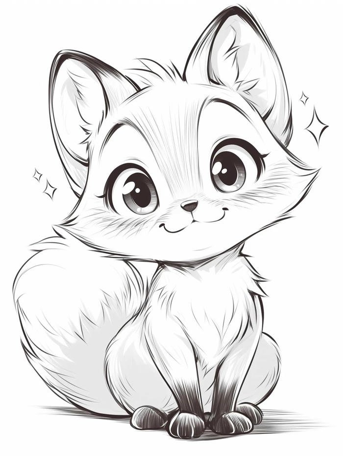 tranh tô màu con cáo dễ học