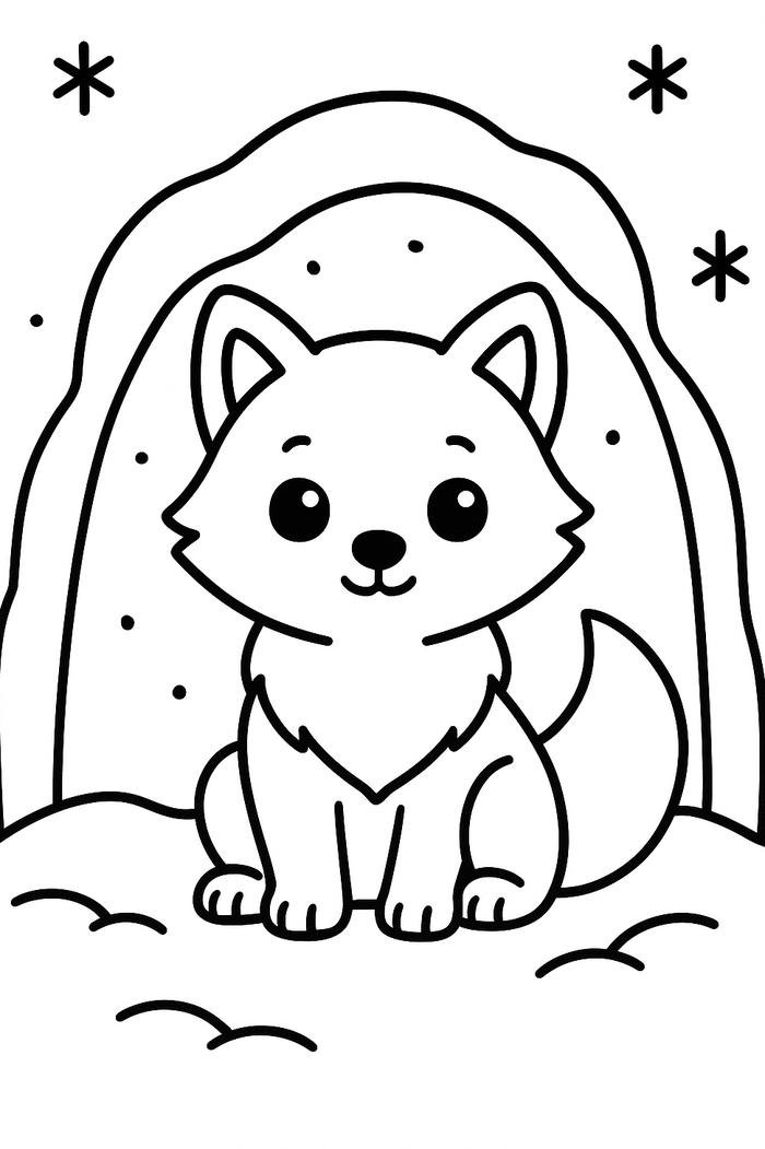 tranh tô màu con cáo dễ thương cho bé