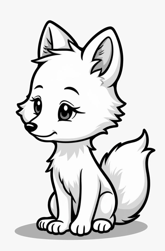 tranh tô màu con cáo nét đơn giản