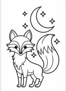 tranh tô màu con cáo nhiều chi tiết