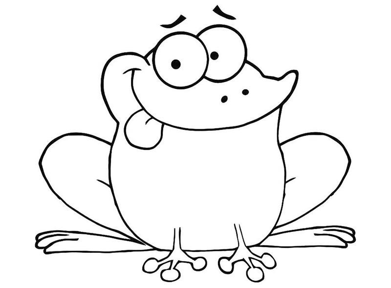 tranh tô màu con ếch nhảy vui nhộn cho bé