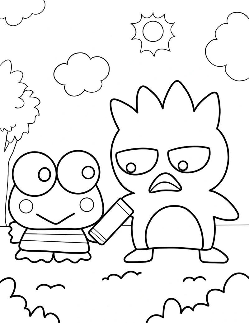 tranh tô màu con ếch sinh động hoạt hình hài hước