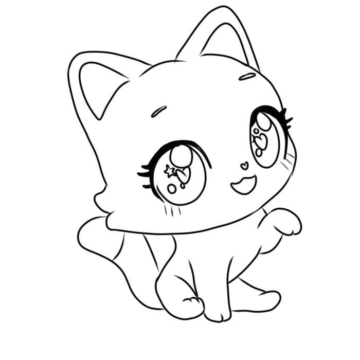 tranh tô màu con mèo dễ thương