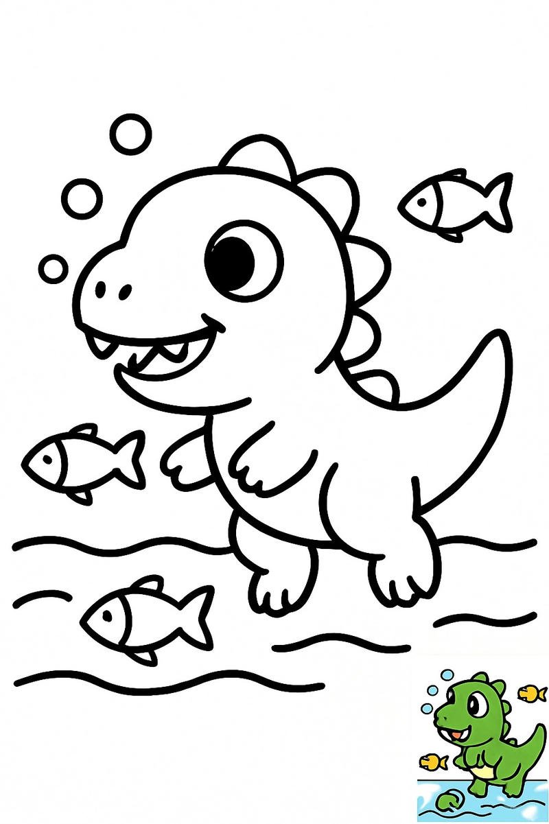 tranh tô màu khủng long T-Rex