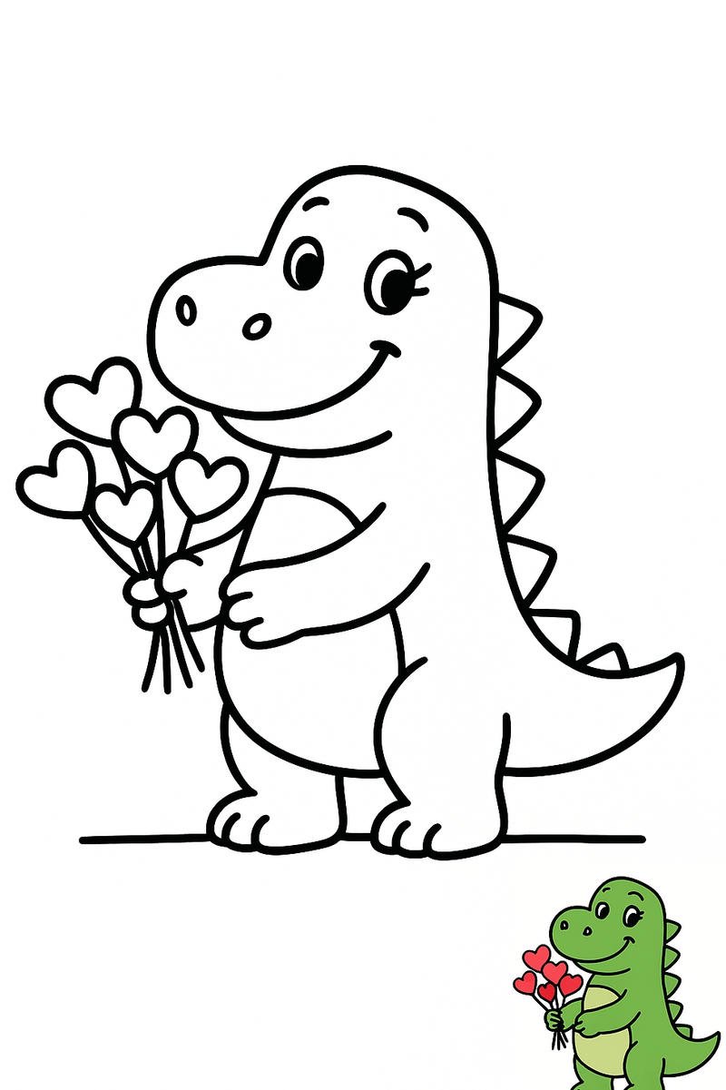 tranh tô màu khủng long bạo chúa dễ tô