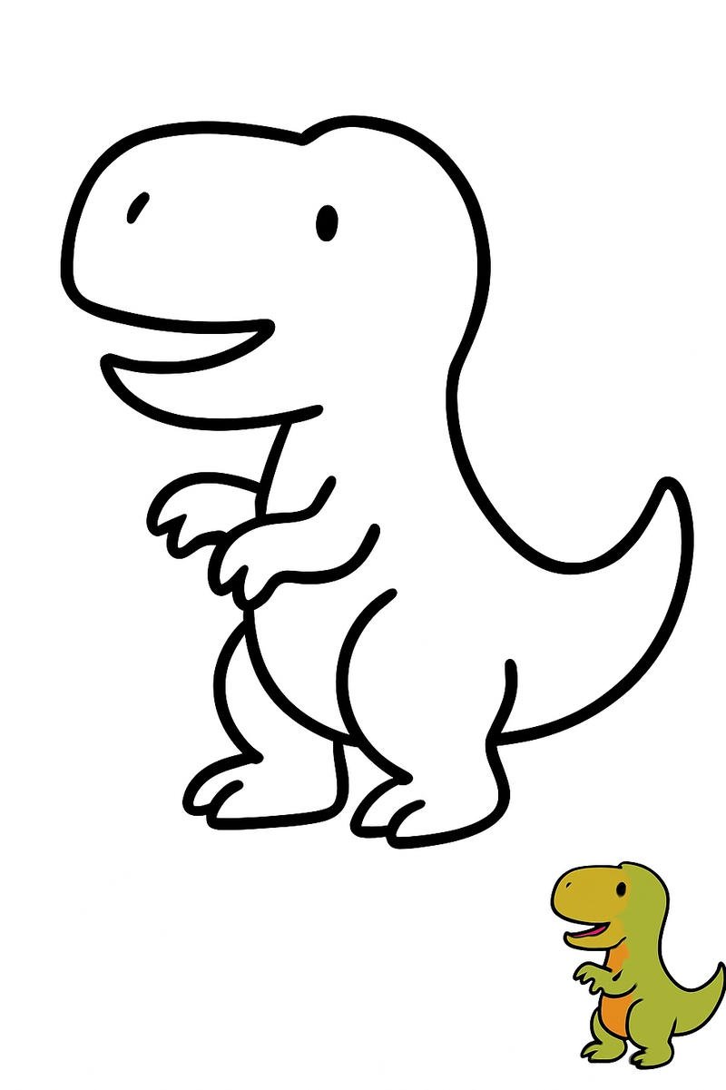 tranh tô màu khủng long đơn giản