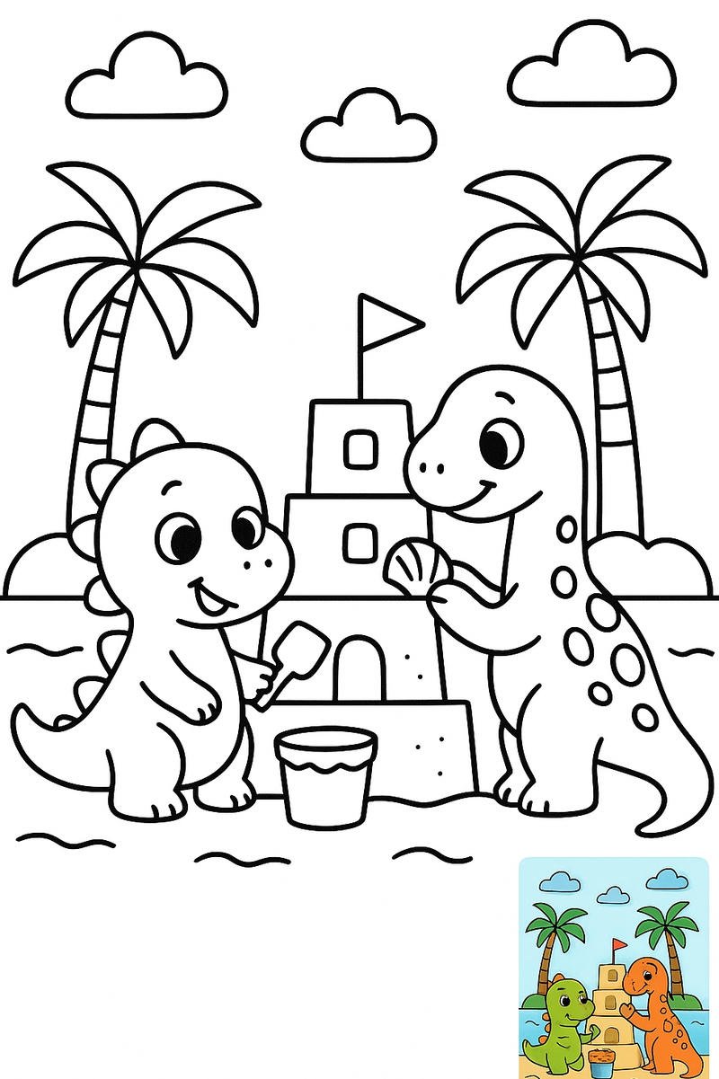 tranh tô màu khủng long thời tiền sử