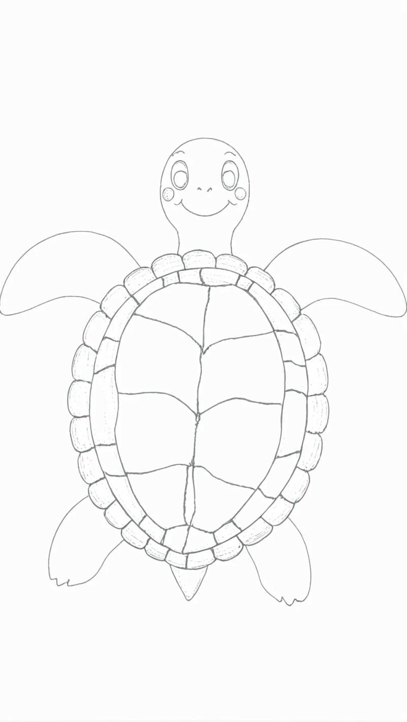 tranh tô màu rùa con đơn giản nét mờ