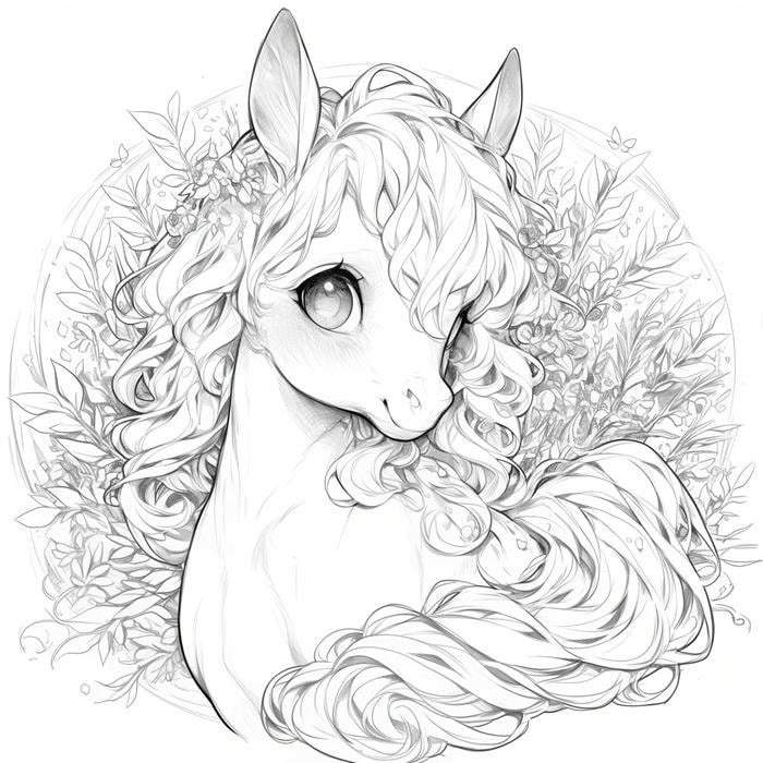 tranh tô ngựa thần tiên có mái tóc đẹp