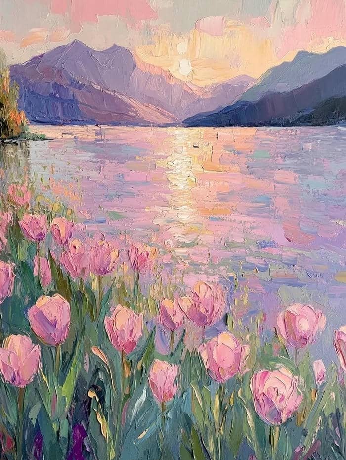 tranh trang trí hoa tulip cho nhà