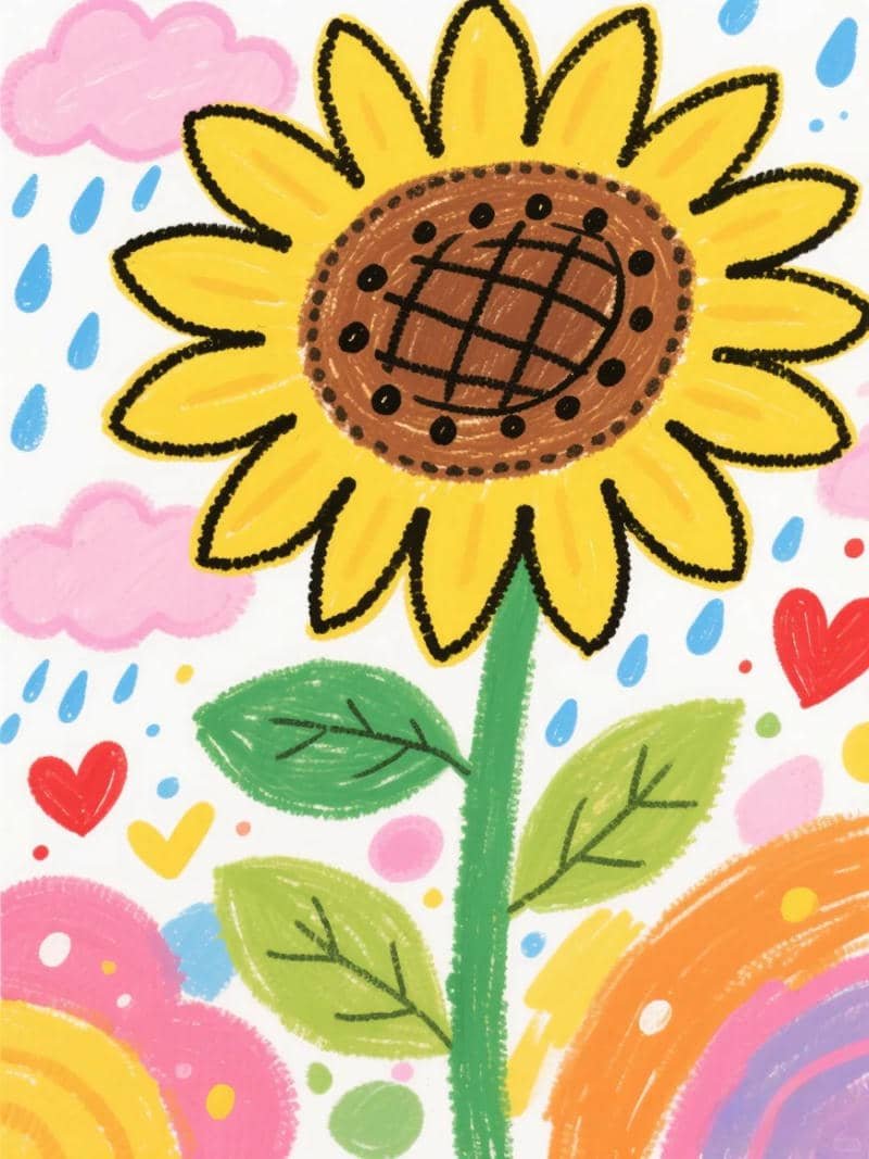 tranh vẽ hoa hướng dương chân thực