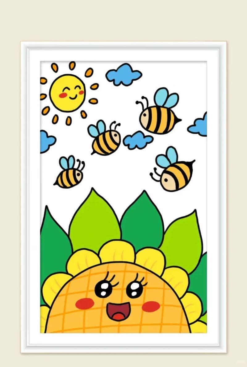 tranh vẽ hoa hướng dương tinh tế