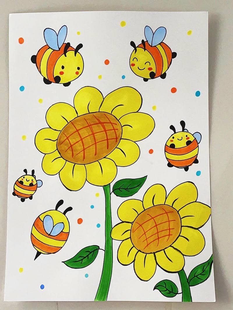 tranh vẽ hoa hướng dương