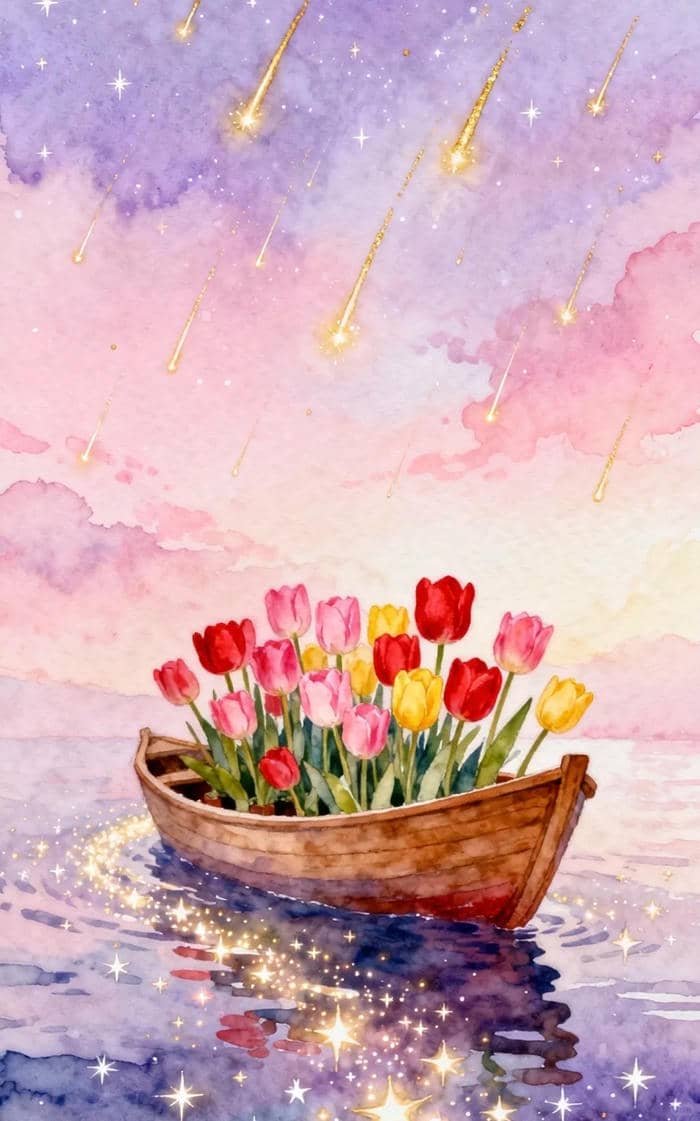 tranh vẽ hoa tulip treo tường đẹp