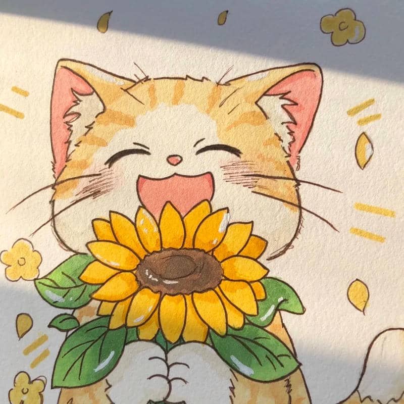 tranh vẽ hướng dương rực rỡ sắc màu