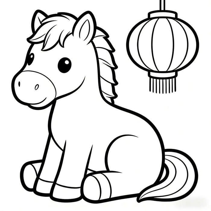 tranh vẽ ngựa phong cảnh nhẹ nhàng cho bé