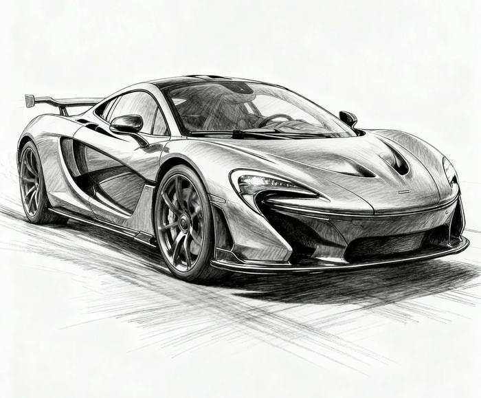 tranh vẽ ô tô siêu xe đẹp mắt